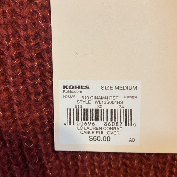 Lauren, Conrad, round neck, long sleeve, pull over sweater, size medium - Picture 3 of 7